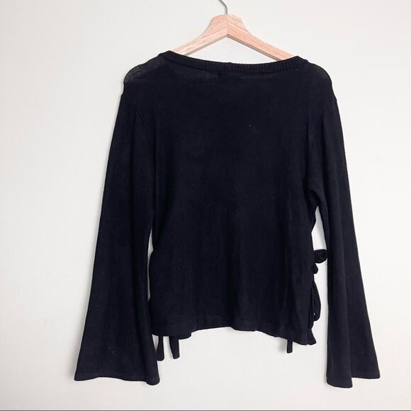 LNA Brushed Ezra Sweater Pullover, Open sides, woman's size XS Black - Picture 2 of 11